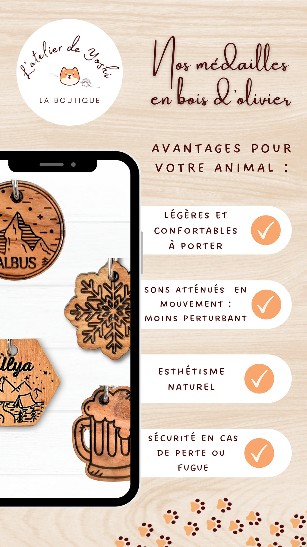 Médailles en bois RIO - L’Atelier de Yoshi
