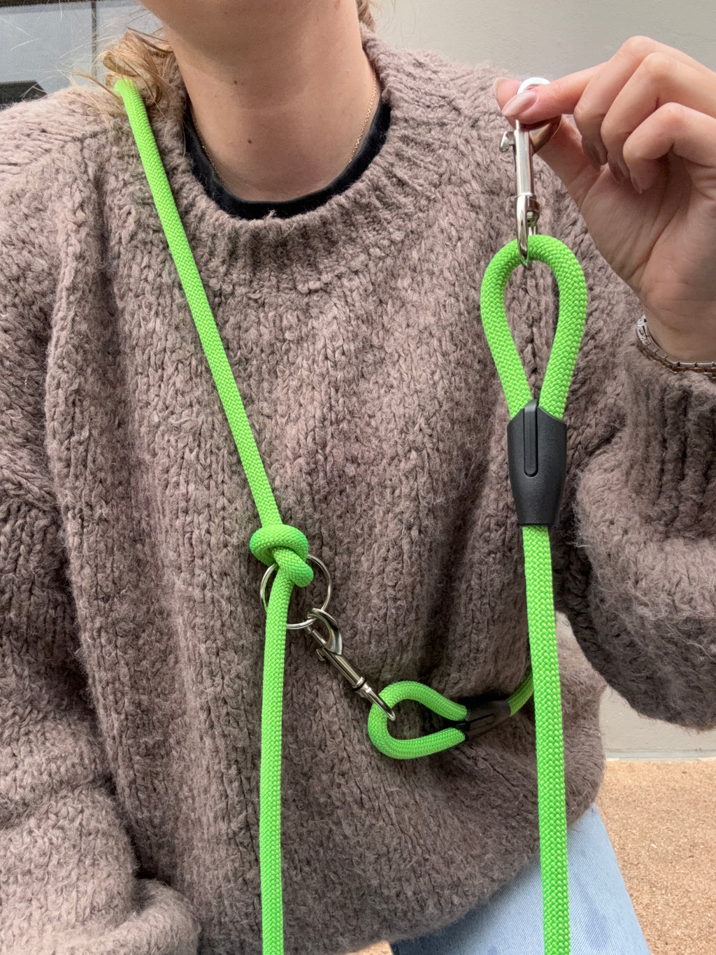 Laisse multipositions pour chien Green Fluo  - Spécial petits chiens 💚