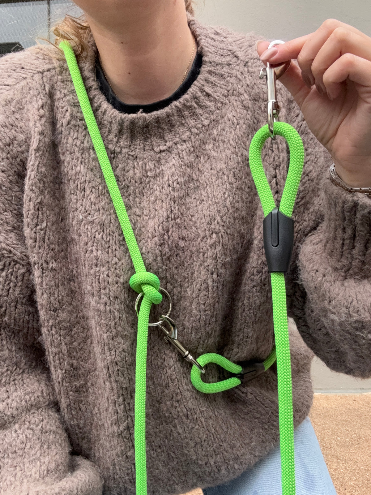 Laisse multipositions pour chien Green Fluo  - Spécial petits chiens 💚