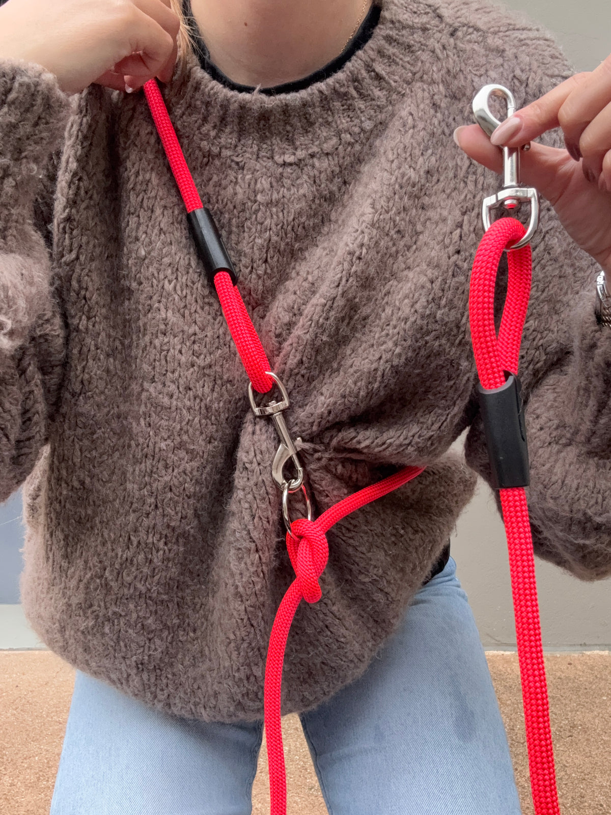 Laisse multipositions pour chien Red Fluo  - Spécial petits chiens 💃