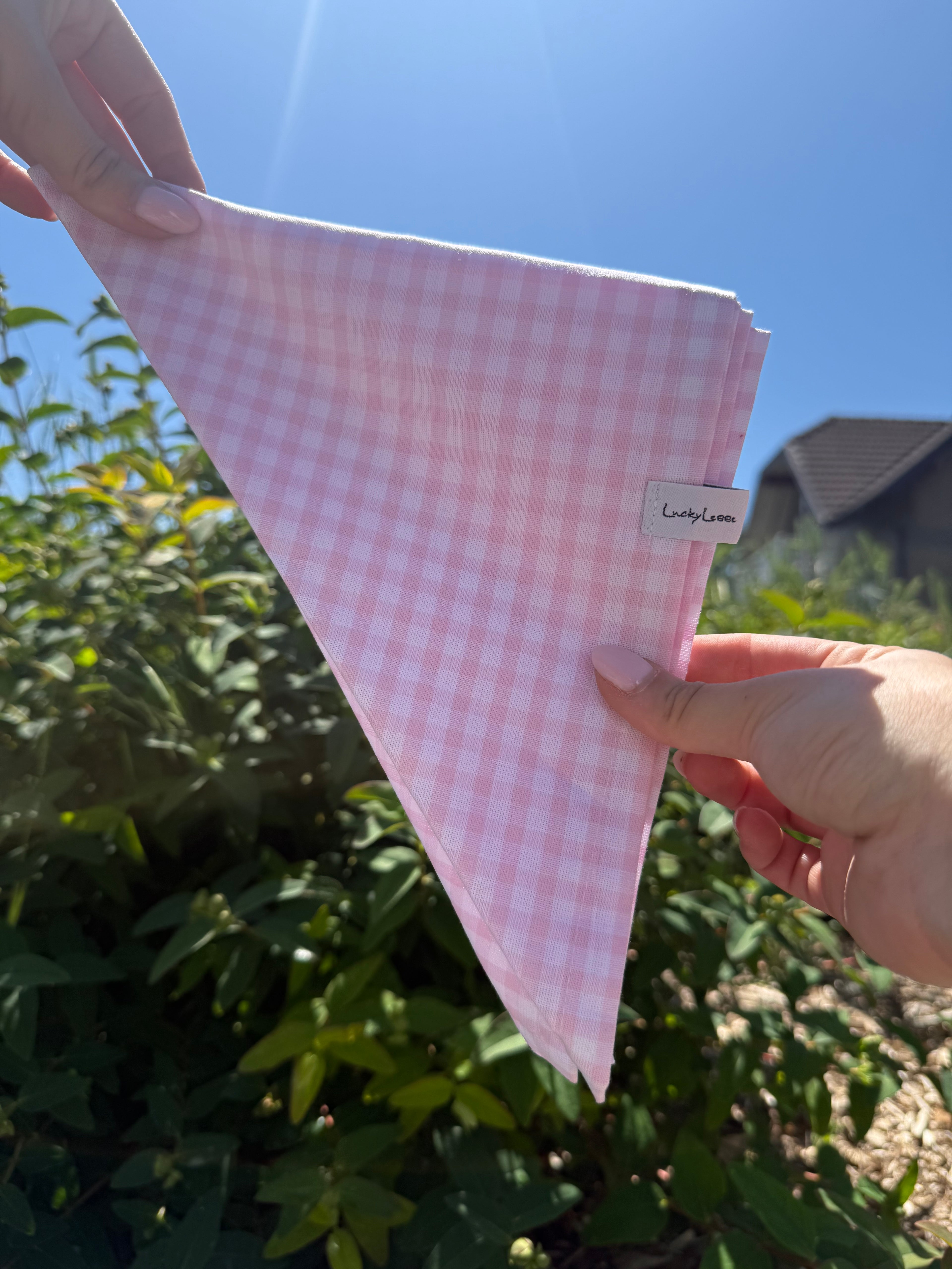 Bandana pour chien LuckyLesse - Vichy rose 🌸
