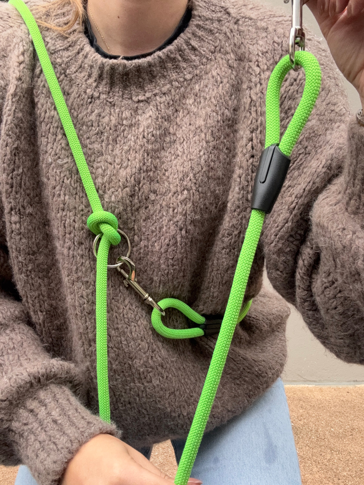 Laisse multipositions pour chien Green Fluo  - Spécial petits chiens 💚